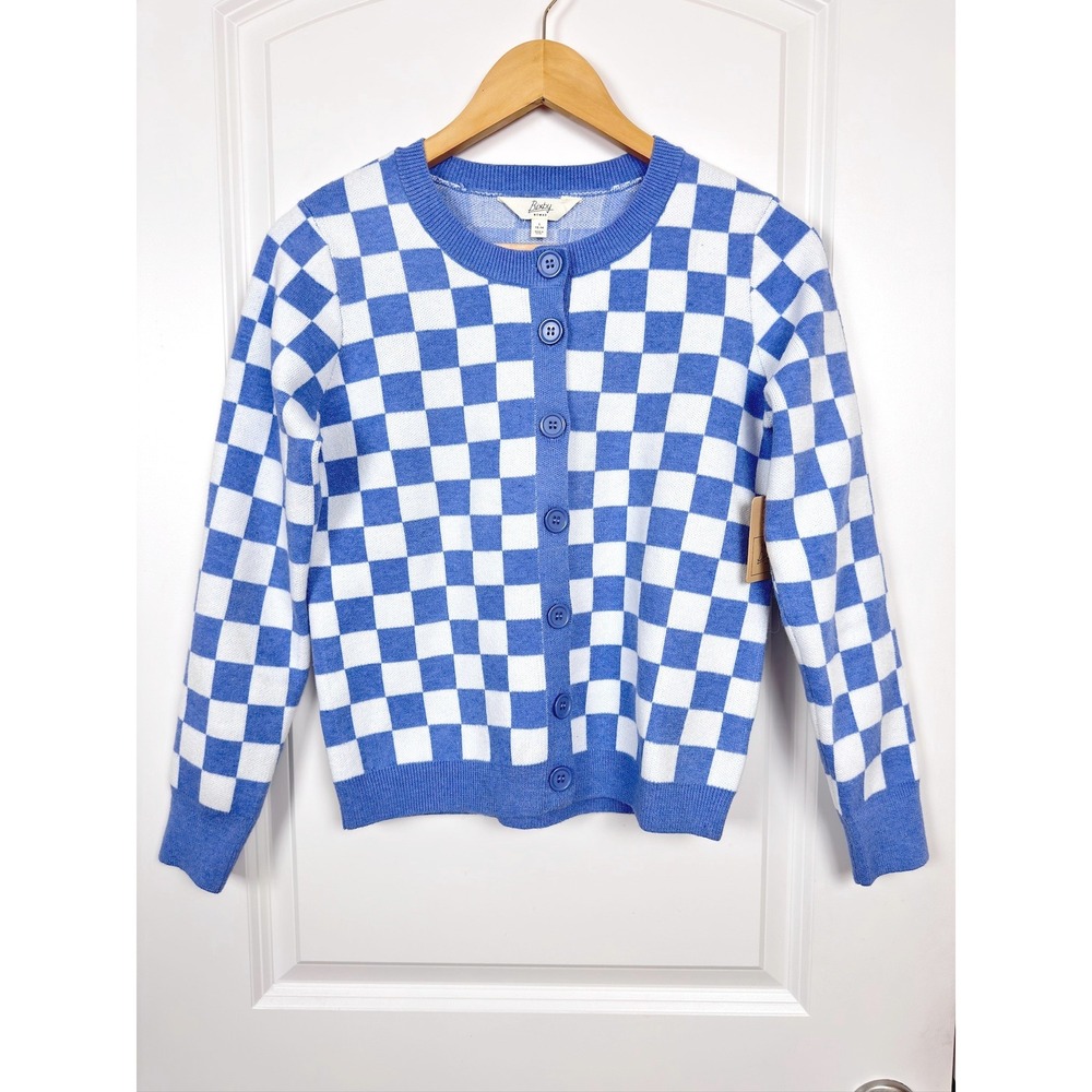 Bixby Nomad The Checker Cardigan Light Blue Girls Size Large 12-14 Stitch Fix